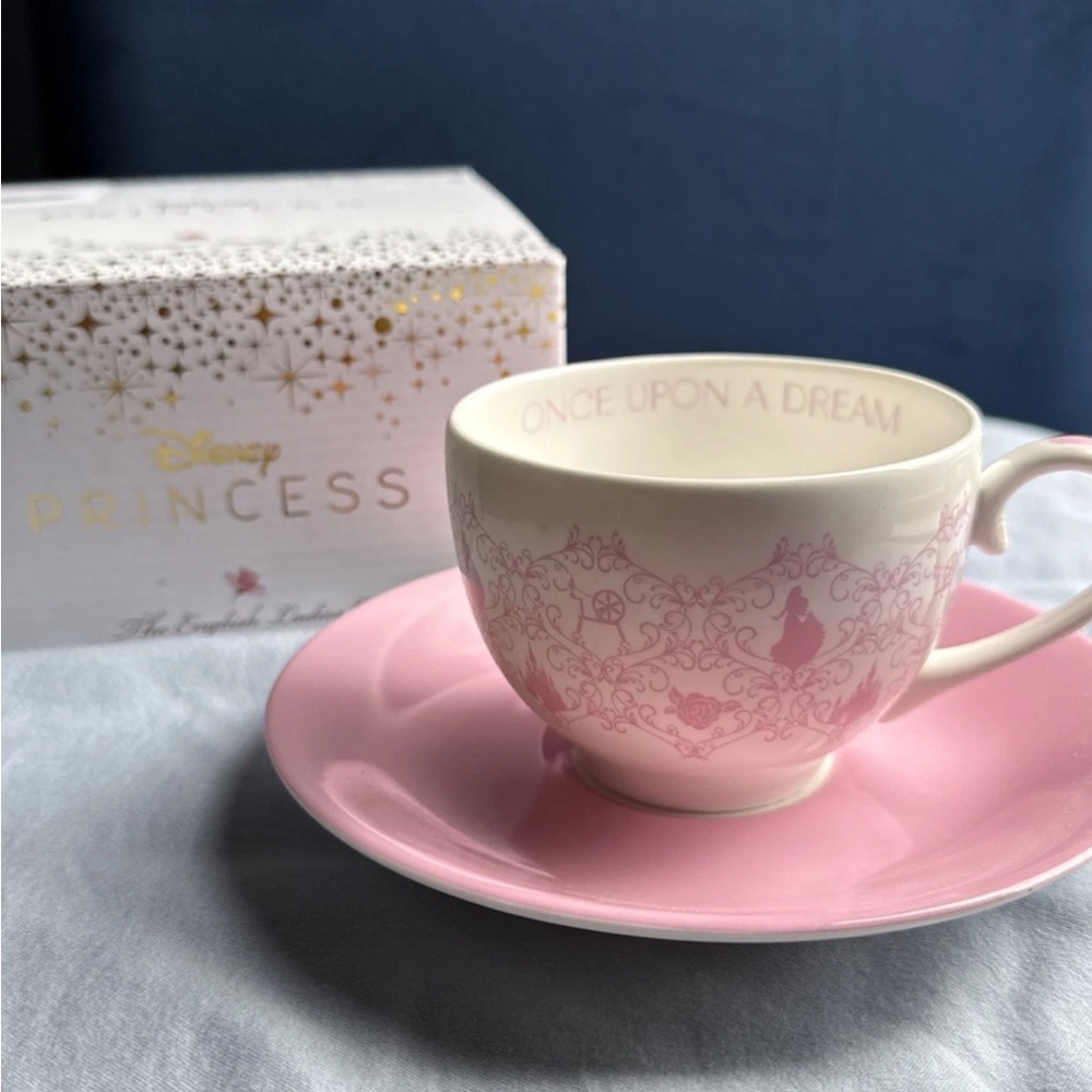 The English Ladies Co & Disney Princess China Teacup Saucer Sleeping Beauty Pink